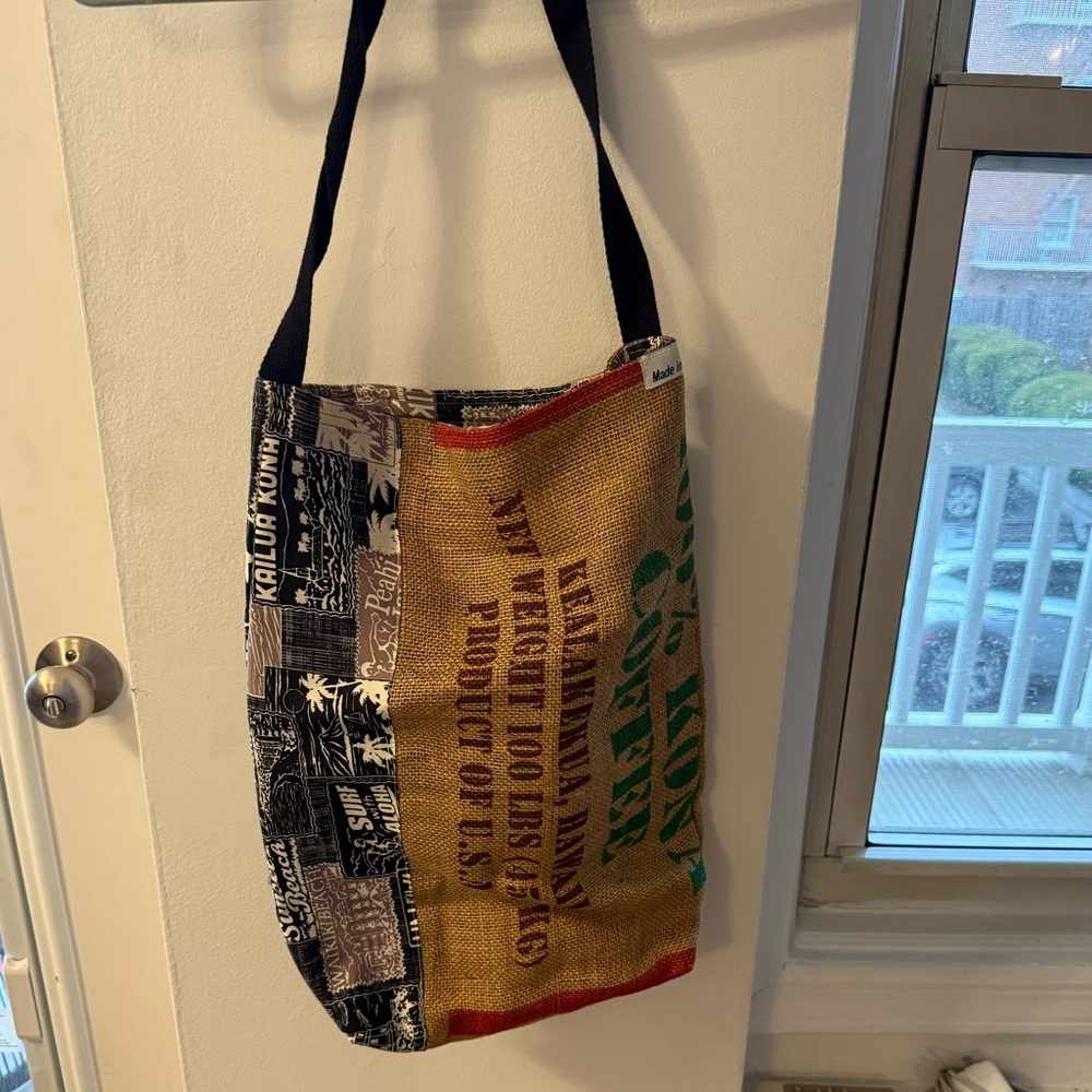 Handmade bag from coffee bags
